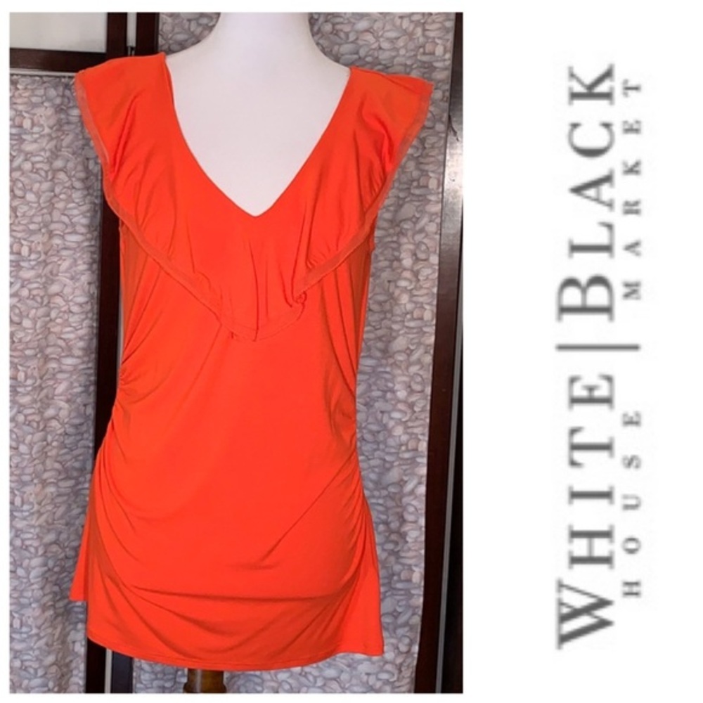 White House Black Market solid red sleeveless top.